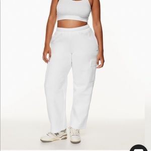 TNA mega fleece Aritzia sweatpants white
